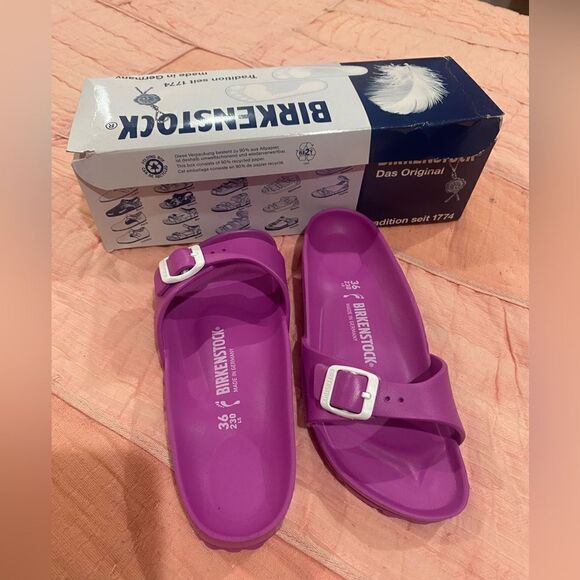 Birkenstock Womens Madrid EVA Pink Slides Sandals - Picture 5 of 6